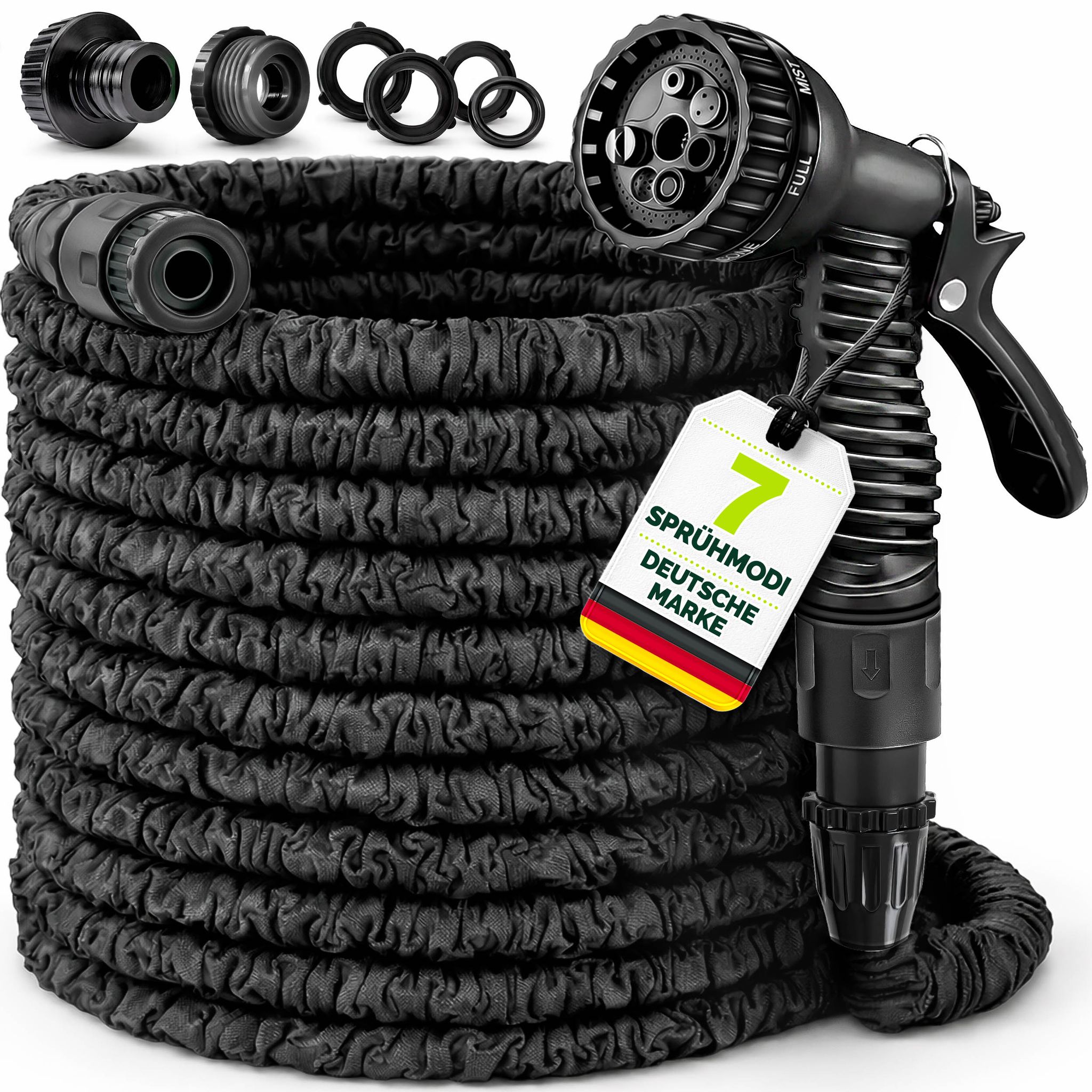 Tresko® Flexibler Gartenschlauch Wasserschlauch Flexibel Dehnbarer Flexischlauch 60m