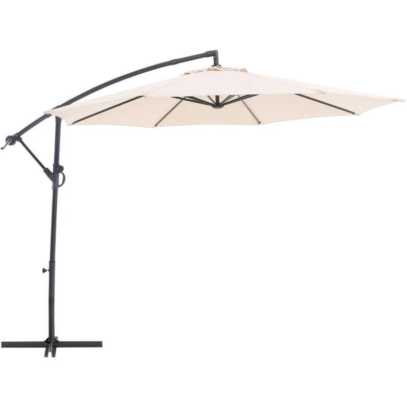 [gebraucht] B-ware Ampelschirm Alvarado Gartenmöbel Sonnenschirm Beige Ø300cm Mit Kurbelmechanismus