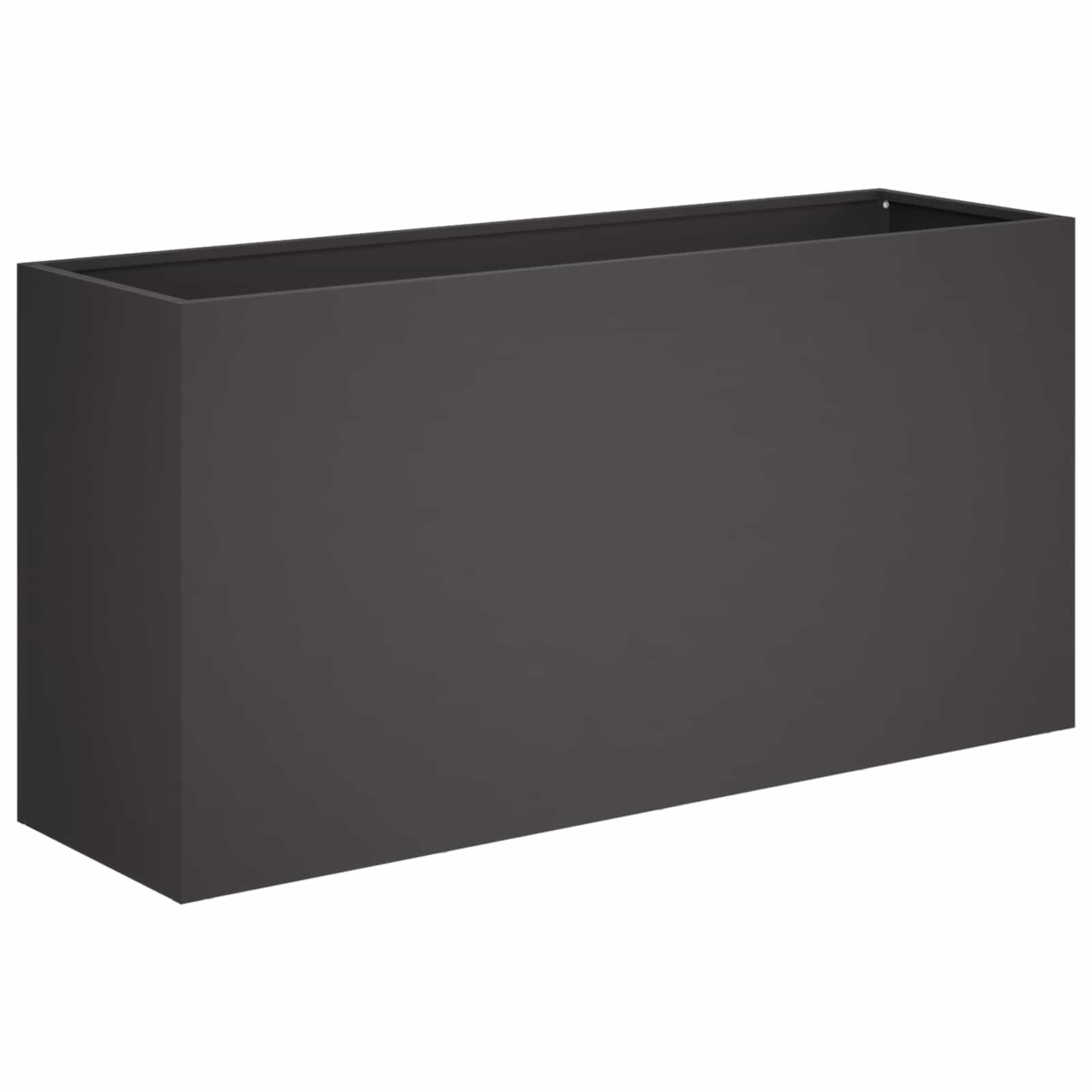 Garten-pflanzgefäß Schwarz 100 X 30 X 50 Cm Kaltgewalzter Stahl Vidaxl