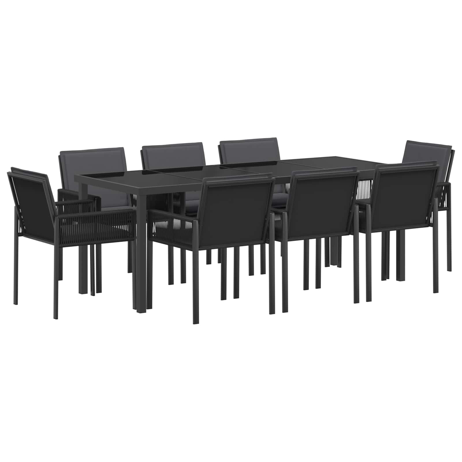 Garten Essgruppe 25 Stk. Schwarz Poly-rattan Vidaxl