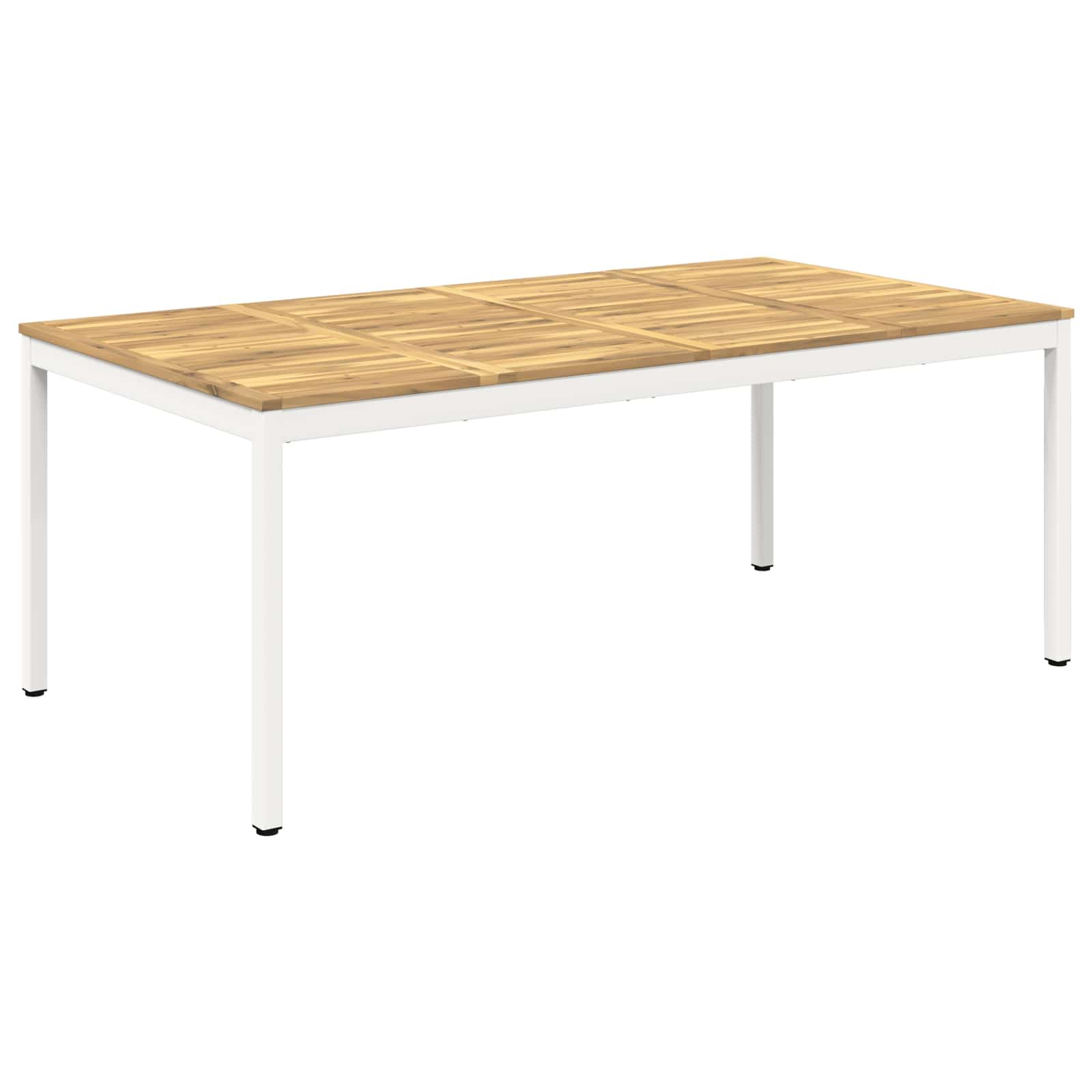 Gartentisch Weiß 196 X 100,5 X 75 Cm Massivholz Akazie Vidaxl