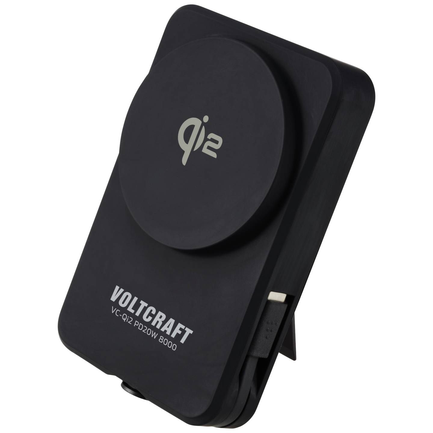 [neuwertig] B-ware Voltcraft Powerbank Qi2 8000mah Usb-c Magnetisch 15w Fast Charge Schwarz