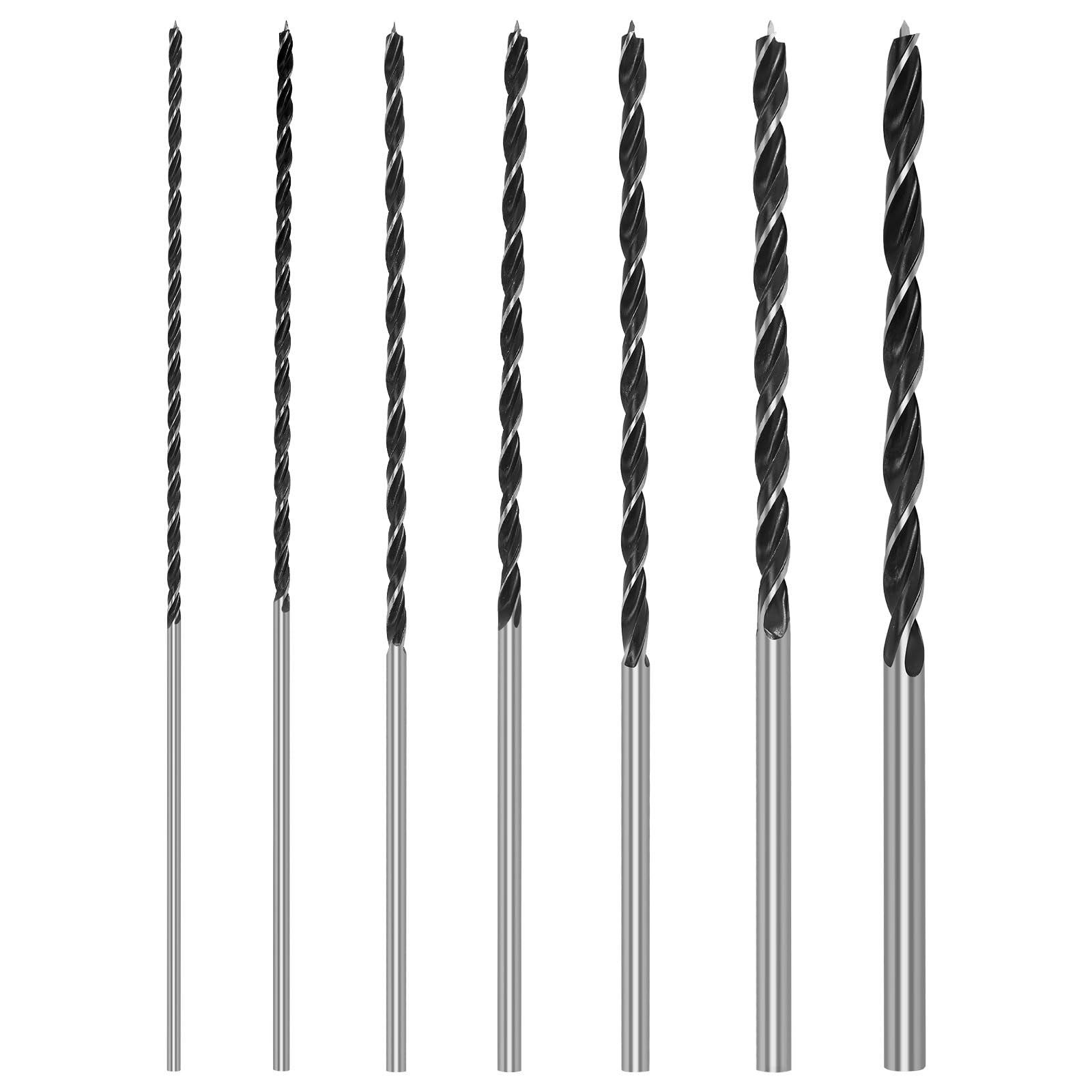 Set Spiralbohrer Für Holz, 4 Bis 12 Mm Durchmesser Und 300 Mm Länge. Unzerbrechliche Spiralbohrer Für Schalungsarbeiten.