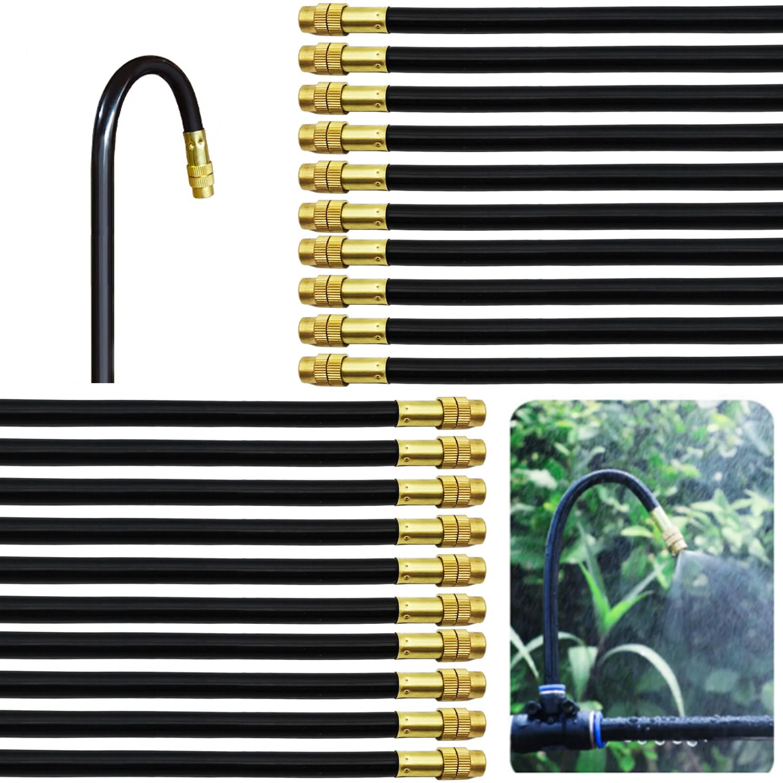 Bewässerungsdüsen, 20er-packung, 8 Mm Düsen, Verstellbare Kupfer-sprühdüsen, Ideal Zum Bewässern Von Garten, Terrasse Und Rasen.
