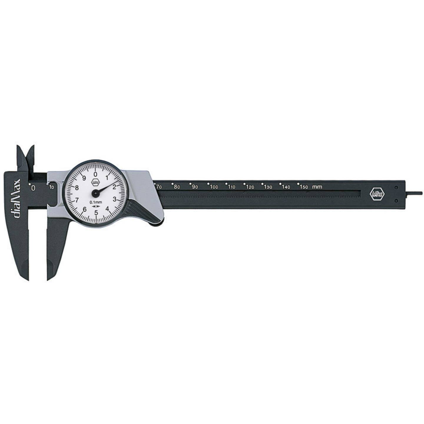 [gebraucht] B-ware Wiha Uhrenmessschieber 150mm Präzisionsmessgerät Kunststoff 0,1mm Ablesung