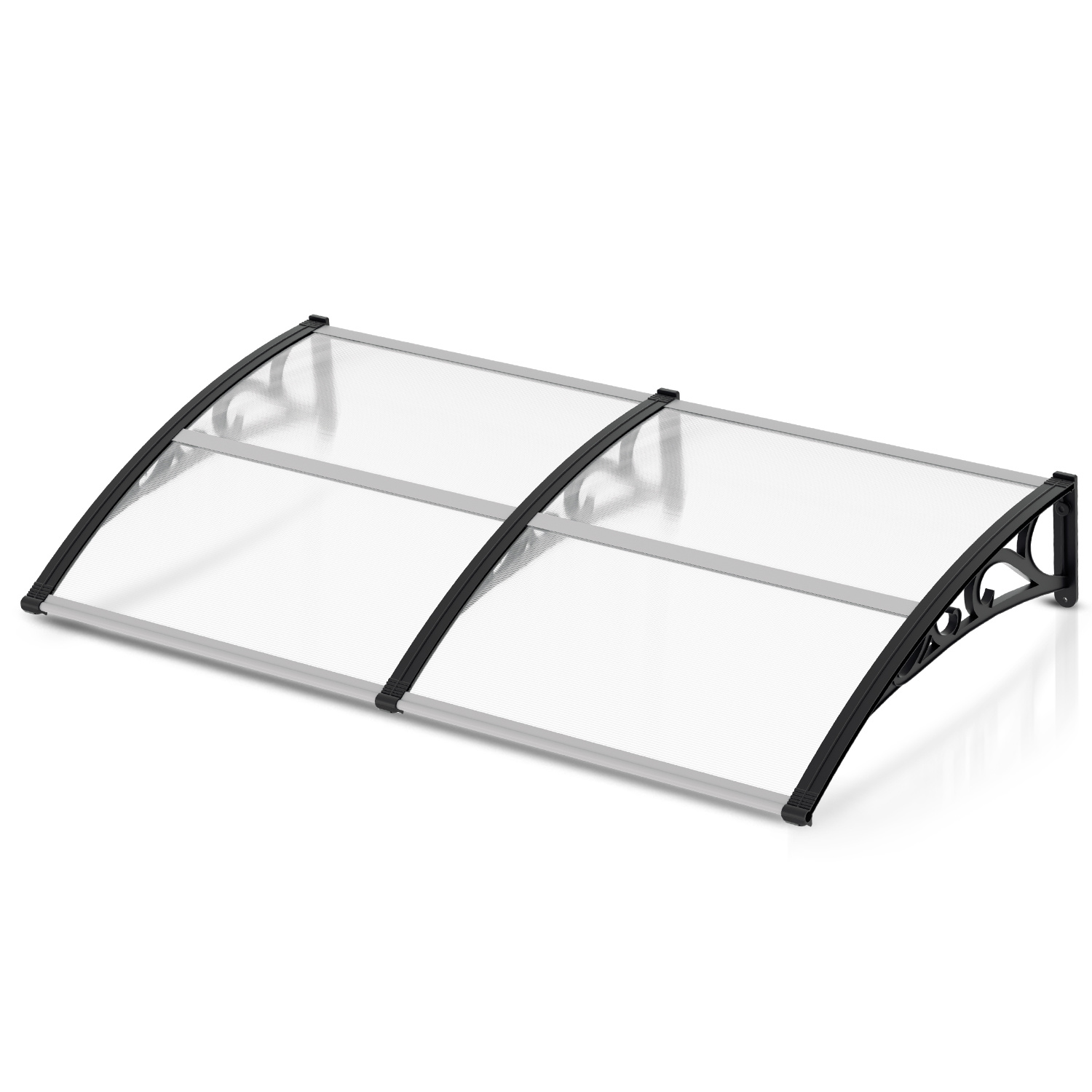 Wolketon Haustürvordach 200 X 100 Cm, Pultbogen Aus Transparentem Polycarbonat, Abs-tragarme
