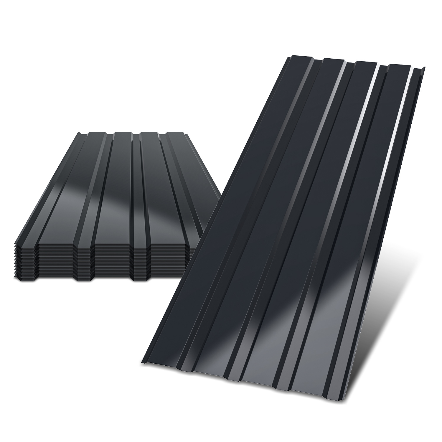 Wolketon Trapezblebh Set 12-teilig, 115 X 45 Cm, Glatte Oberfläche, Anthrazit, Ungebohrt, Inkl. Schnittschutzhandschuhe