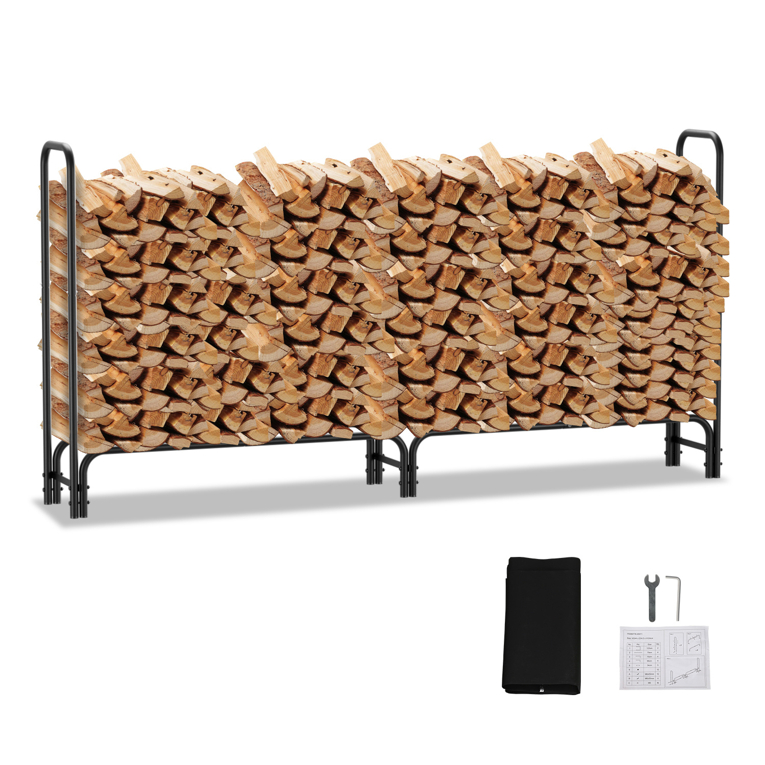 Wolketon Kaminholzregal 300kg Kaminholzständer 24434.5124cm Brennholzregal Metall Feuerholzständer