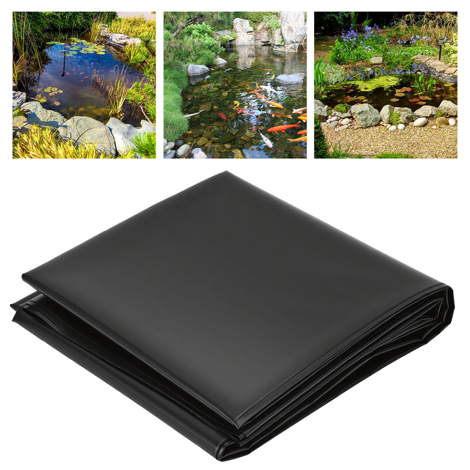 Wolketon Teichfolie Hdpe Schwarz 0,2 Mm 2 X 2 M Für Gartenteich Und Bachlauf