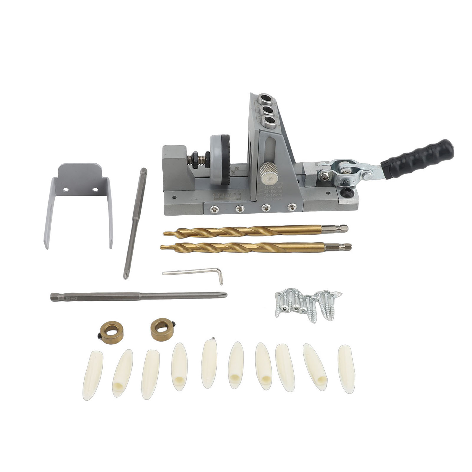 9,5-mm-taschenlochbohrlehren-set, Diy-holzbearbeitungs-positionierungshilfe, 15-grad-bohrwinkel, Hohe Präzision.