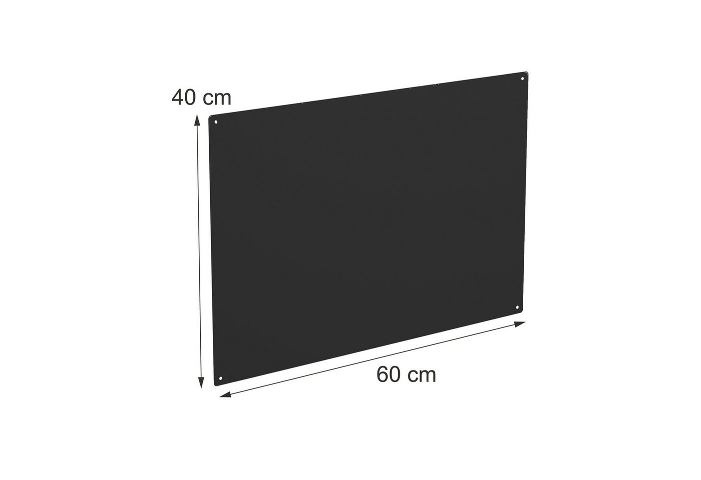 Relaxdays Magnettafel, Kreidetafel Beschreibbar, Magnetwand Inkl. 3 Stifte, 60x40, Memoboard Büro, Küche, Stahl, Schwarz