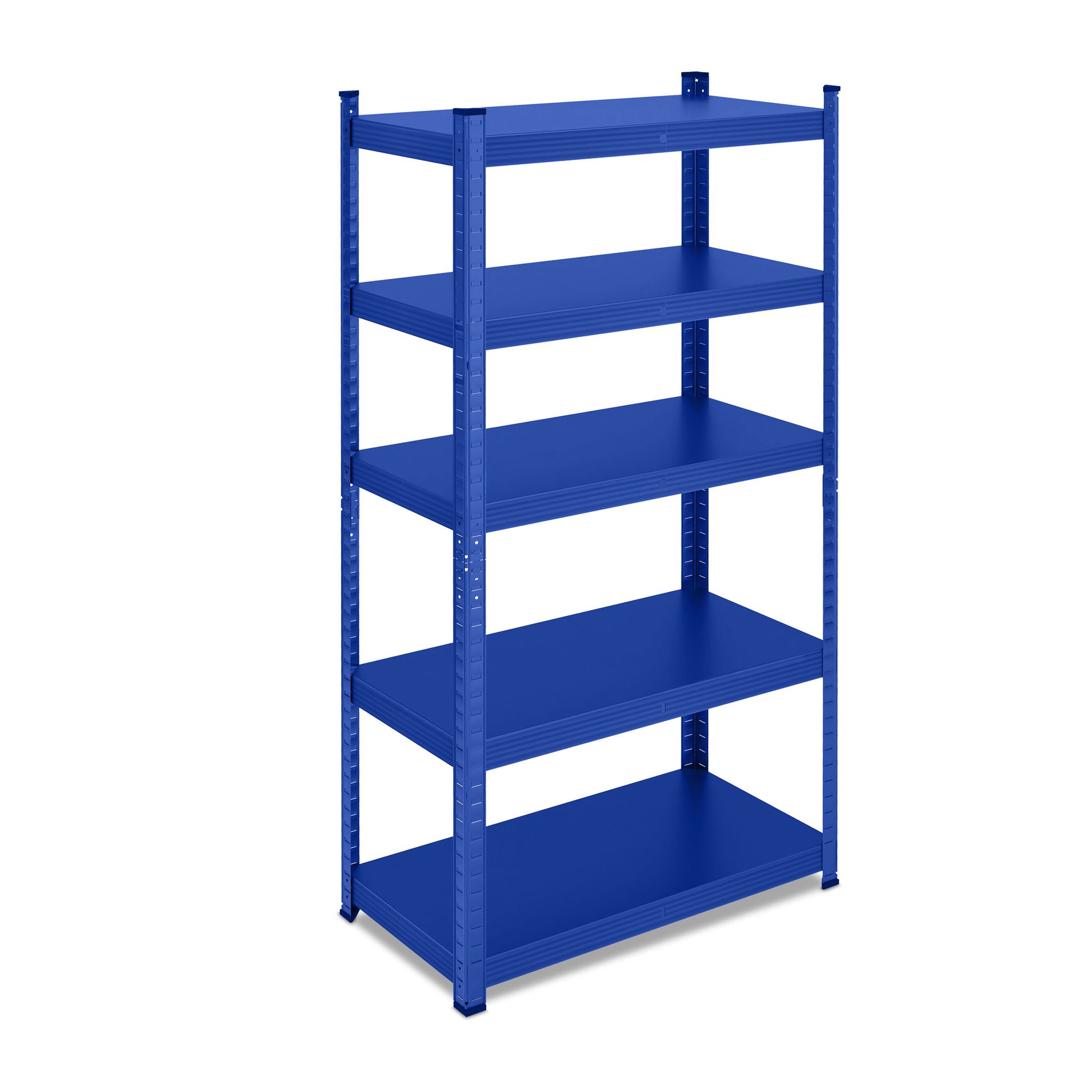 2 X Schwerlastregale, Hbt: 150 X 75 X 30 Cm, 875 Kg, Stahl, 5 Ebenen, Lagerregale, Keller, Garage, Zum Stecken, Blau