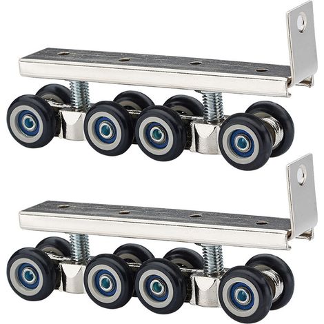 Paar/set 4/5-zoll-holzschiebetür-aufhängungsrollen, Schiebetürschienenbeschläge, 8 Runde Rollen