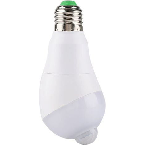 Led-bewegungsmelder-glühbirne Mit Um 350° Drehbarem Erfassungskopf Für Flure, E27-fassung (kaltweiß, 7 W)
