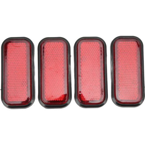Rechteckige Sicherheitsreflektoren, Reflektierender Abs-aufkleber, Universell Für Auto Und Motorrad, Rot