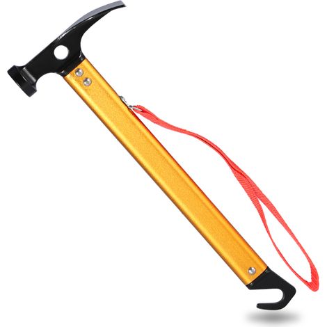 Tragbarer 3-farbiger Hammer Mit Griff Aus Aluminiumlegierung Für Outdoor-camping Und Zum Herausziehen Von Zeltheringen