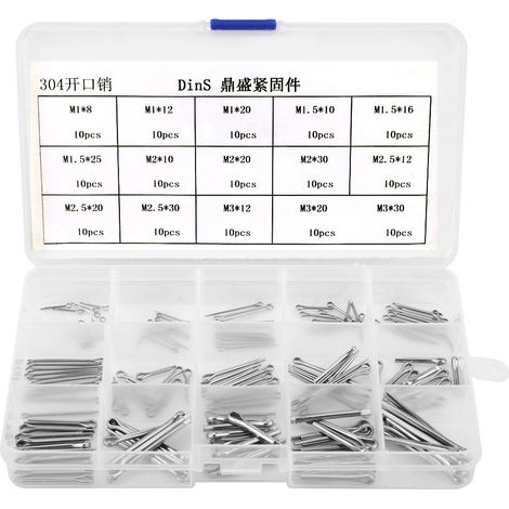 150 Stück, 15 Typen, Splintensatz Aus Edelstahl 304, M1 M3