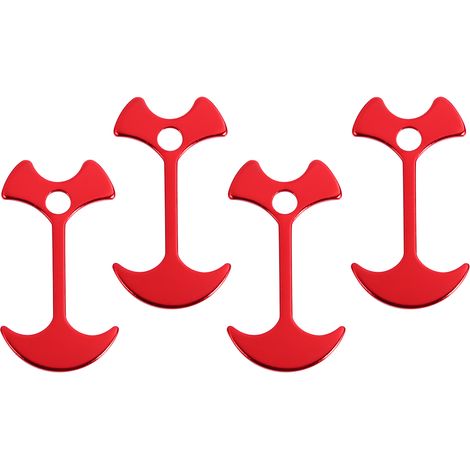 Set Mit 4 Aluminium-zeltheringen Für Outdoor-camping, Windseil, Ankerketten, Terrassenbodenheringe (rot)