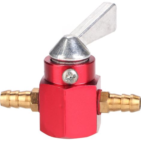 Mm Cnc-gefräster Inline-benzinhahn Aus Aluminium Für Pit Pro Quad Dirt Bike Atv (rot)