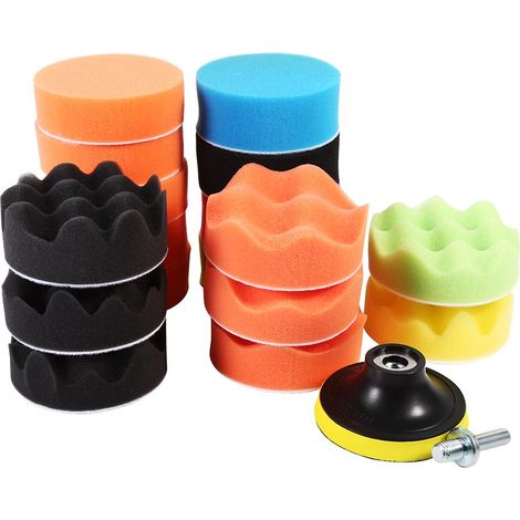 Set Mit 19 7,6 Cm Schwammpolierpads Für Autopoliermaschinen Und Zum Wachsen (m10 Bohrmaschinenadapter).