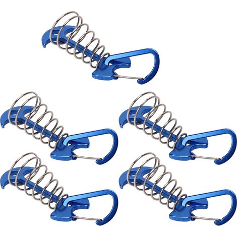 5-teiliges Fischgräten-zeltnägel-set, Große Terrassendielen, Campingzeltnägel Mit Verstellbarer Federschnalle, Windseilanker, Blau