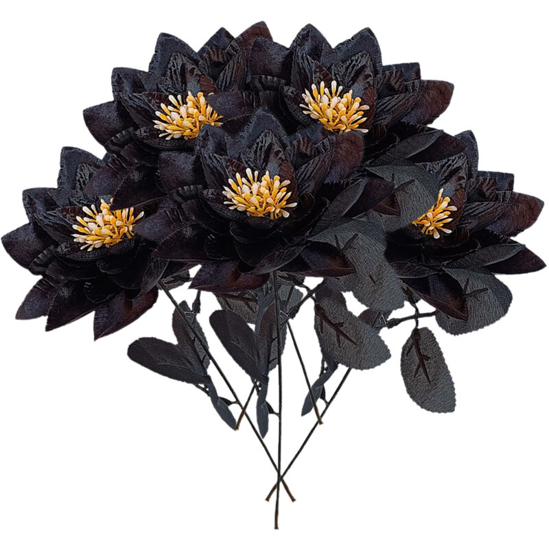 Künstliche Lotusblumen, 6 Stück, Elegante, Farbenfrohe Pflanzenblumen Für Zuhause, Küche, Büro, Partydekoration (221013dj01-1)