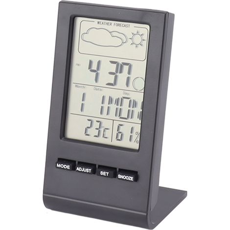 Digitales Thermometer-hygrometer Mit Großem Display Und Thermometer – Schwarz