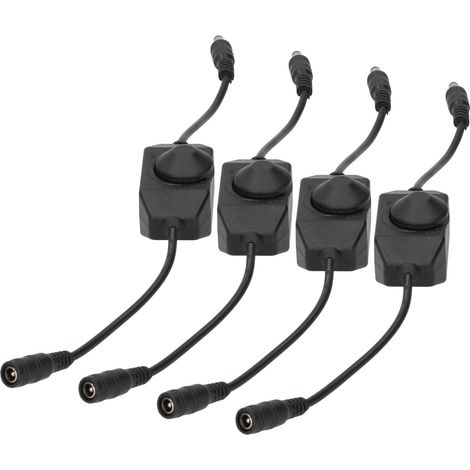 4-teiliger Tischlampendimmer, Stufenloser Led-helligkeitsregler, Drehknopf, 35 Cm Langes Schwarzes Kabel