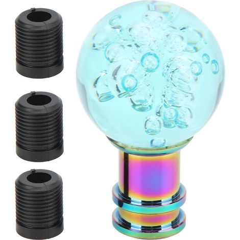 Schaltknauf Mit M8-, M10- Und M12-adapter, Schaltkopf Im Bubble-design, Transparentes Acryl, Universell Für Autos, Hellblau