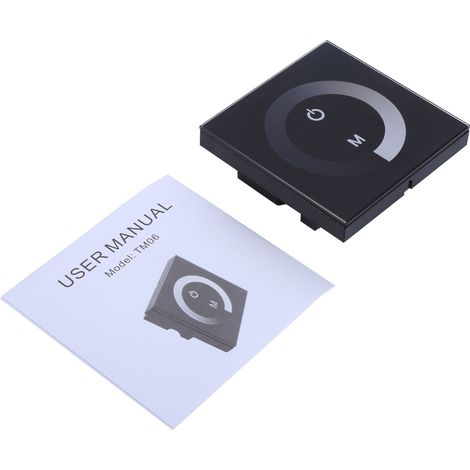 Einfarbiger Touchscreen-dimmer, Wandschalter-controller, Schwarze Led-streifenleuchte (12–24 V Dc)