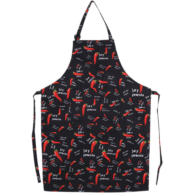 Schürze Für Damen Und Herren Für Küche, Café, Geschäft, Koch Mit Taschen (5 Chilischoten)