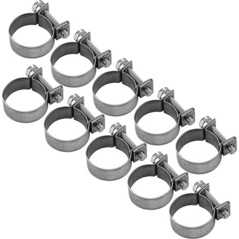 Health Gear 10 Stück Schlauchschellen, Kraftstoffschlauchschellen Aus Edelstahl (18-20 Mm)