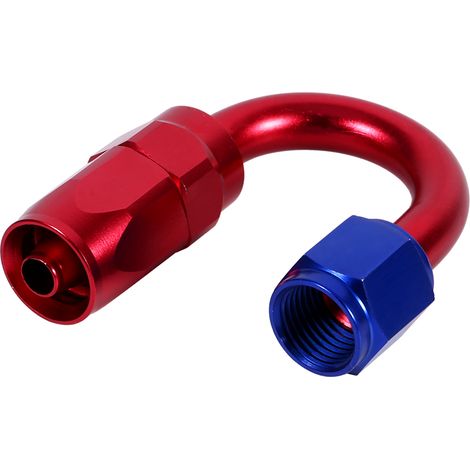An6 Racing Öl-/kraftstoffschlauch-endgelenk-steckeradapter Blau/rot 180 Grad