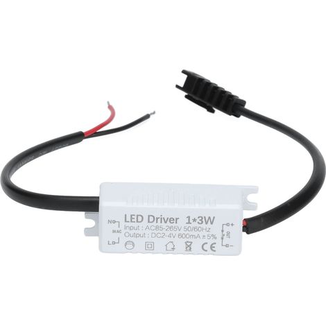 Led-treiber (1 X 3 W), Konstantstrom 600 Ma, Eingang Ac 85–265 V, Ausgang 2–4 V Dc, Netzanschluss, Led-lampentransformator