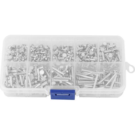 450 Stück M2,5 Flachkopf-aluminiumnieten, Vollnietenlänge 3 Mm–20 Mm