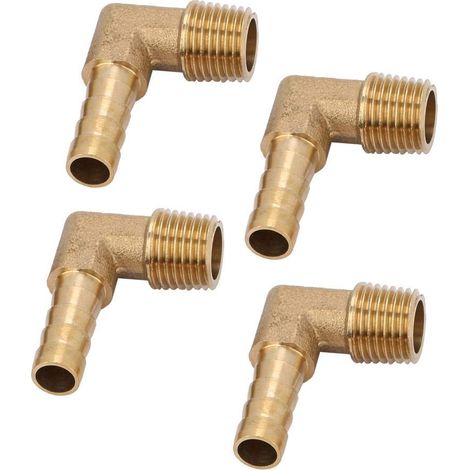 Stück Messing-winkel-schlauchanschlussstücke Mit Außengewinde G1/4" 8 Mm