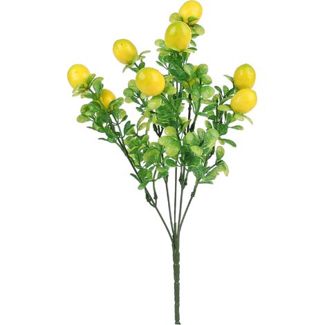 Künstlicher Zitronenzweig Mit 10 Früchten, 2,5 Cm, Künstlicher Zitronenzweig, Künstliche Pflanzenzweig Aus Schaumstoff, Blumenarrangement Für Zuhause, Hochzeitsdekoration, 36 Cm (36 Cm)