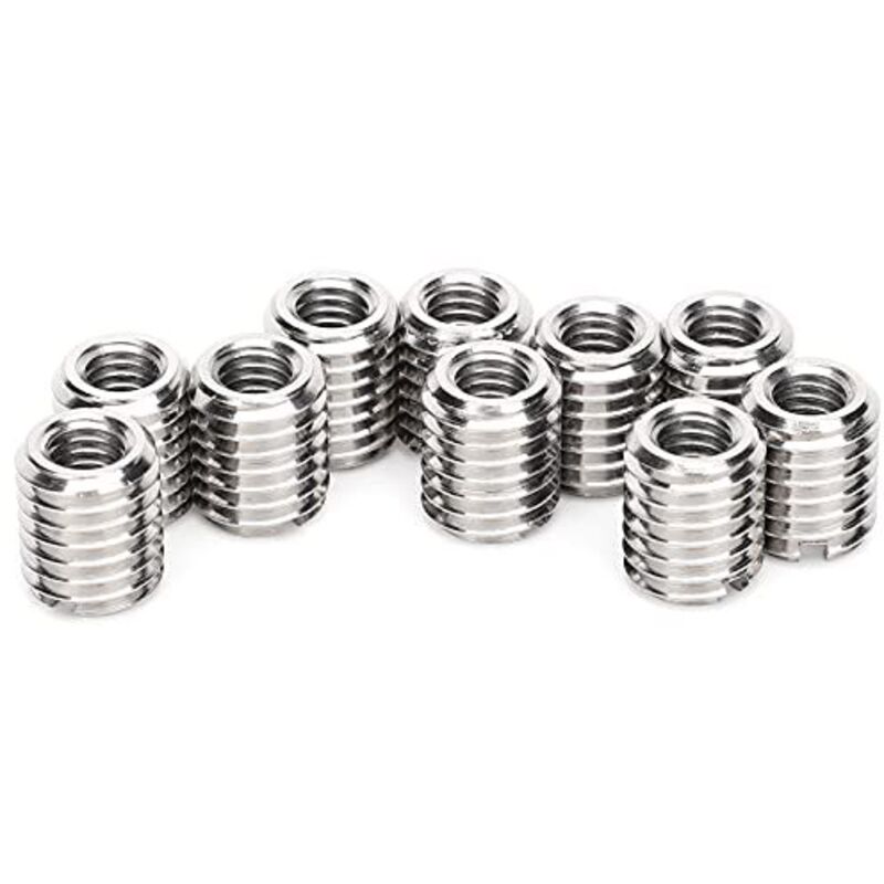 10 Stück Gewindeeinsätze, M6/m10 Gewindeeinsätze Aus Edelstahl 303, Selbstschneidend (innengewinde M6x1,0, Außengewinde M10x1,5, Länge 12 Mm)