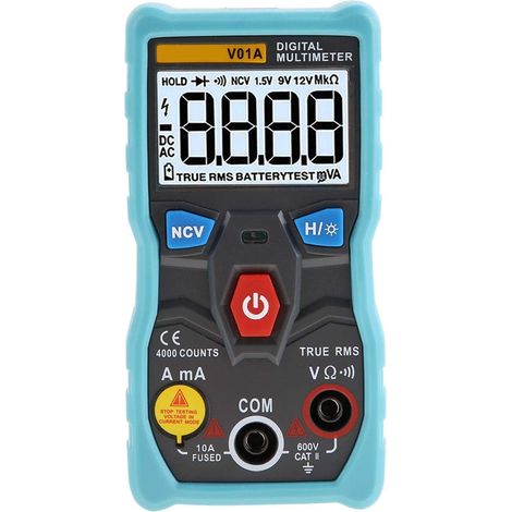 Digitales Multimeter Mit Automatischer Bereichswahl, Va True Rms-messung, Ac/dc-spannungsmessung In Ohm, Durchgangsprüfer (blau) 【weihnachtsgeschenk, Neujahrsgeschenk】