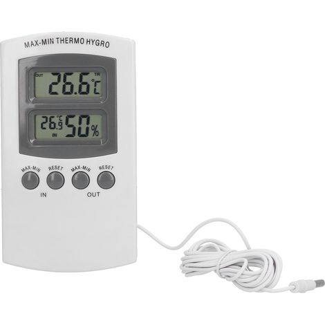 Kabelgebundenes, Wandmontiertes Hygrometer Für Blumenpflanzungen Mit Lcd-temperatur- Und Feuchtigkeitsanzeige Für Heimgewächshäuser