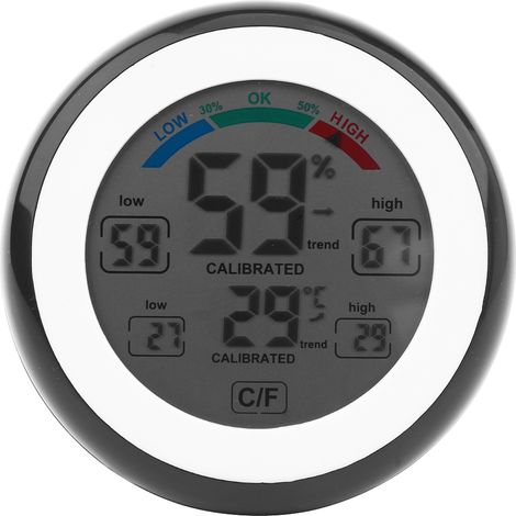 1 Stück Kreatives Digitales Lcd-temperaturthermometer, Elektronisches Hygrometer, Feuchtigkeitsmesser (schwarz)