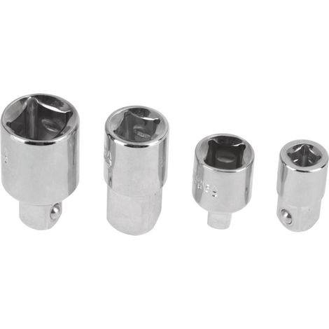 4 Stück Reduzierstücke Aus Silberfarbenem Chrom-vanadium-stahl Für Steckschlüssel 1/2", 3/8", 1/4
