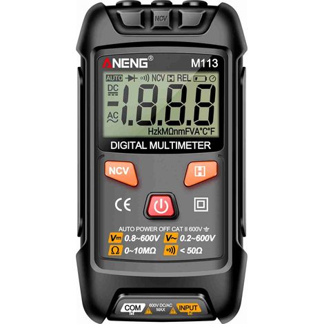 M113 Trms Mini-multimeter, Schwarz, 1999 Zählwerte, Batterie Nicht Im Lieferumfang Enthalten
