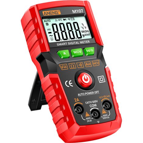 M107 Trms 4000 Count Rotes Multimeter (batterie Nicht Enthalten)