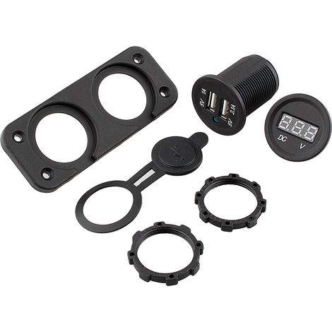 Digitales Led-gleichstromvoltmeter Mit Dual-usb-ladeanschluss Für Auto, Boot Und Marine