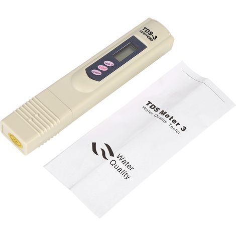 Digitaler Lcd-wasserqualitätsprüfstift Mit Reinheitsfilter, Tds-tester (0–9999 Ppm), Temperaturanzeige, Grau