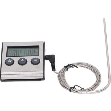 Sofort Ablesbares Kochthermometer, Digitales Lebensmittelthermometer, Ofenthermometer Mit Sonde Und Voreingestelltem Temperaturtimer