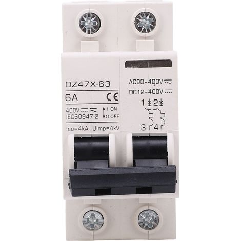 Miniatur-ac/dc-2p-6a-400v-leistungsschalter, Din-schienenmontage Für Photovoltaik-solaranlagen Dz47x 63
