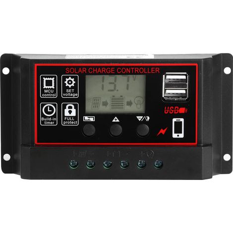 12v/24v/50a Solarladegerät Mit Photovoltaik-regler, 5v Usb-ausgang Und Digitalanzeige