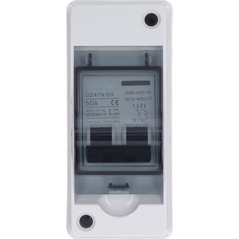 Miniatur-50-a-wasserdichter 2-poliger Dc-leistungsschalter Für Solaranlagen (pv-anlagen) Dc 12–400 V, Ac 90–400 V